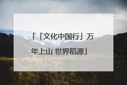「文化中国行」万年上山 世界稻源
