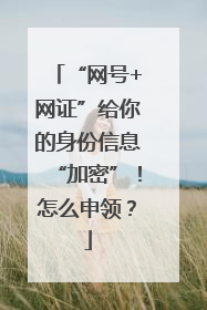 “网号+网证”给你的身份信息“加密”！怎么申领？