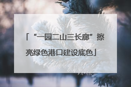 “一园二山三长廊”擦亮绿色港口建设底色