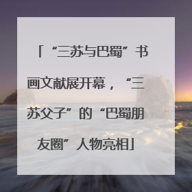 “三苏与巴蜀”书画文献展开幕，“三苏父子”的“巴蜀朋友圈”人物亮相