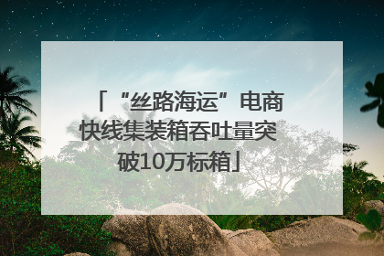 “丝路海运”电商快线集装箱吞吐量突破10万标箱