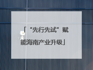 “先行先试”赋能海南产业升级