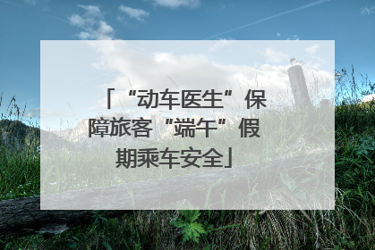 “动车医生”保障旅客“端午”假期乘车安全