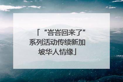 “峇峇回来了”系列活动传续新加坡华人情缘