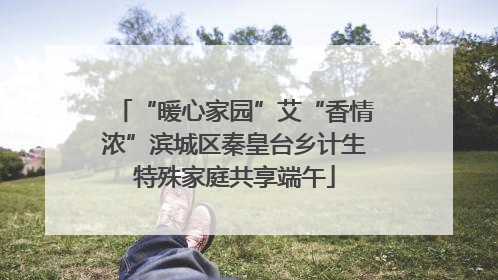 “暖心家园”艾“香情浓”滨城区秦皇台乡计生特殊家庭共享端午