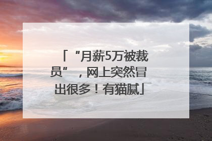 “月薪5万被裁员”，网上突然冒出很多！有猫腻
