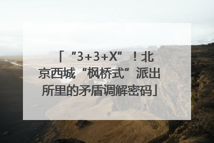 “3+3+X”！北京西城“枫桥式”派出所里的矛盾调解密码