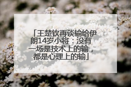王楚钦再谈输给伊朗14岁小将：没有一场是技术上的输，都是心理上的输