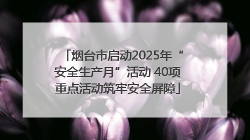 烟台市启动2025年“安全生产月”活动 40项重点活动筑牢安全屏障