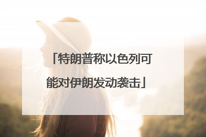 特朗普称以色列可能对伊朗发动袭击