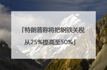 特朗普称将把钢铁关税从25%提高至50%