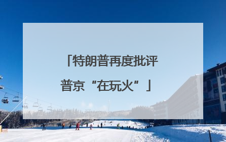 特朗普再度批评普京“在玩火”