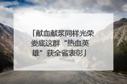 献血献浆同样光荣 娄底这群“热血英雄”获全省表彰
