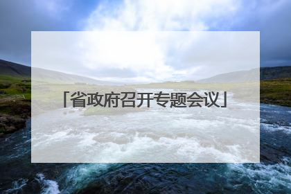 省政府召开专题会议