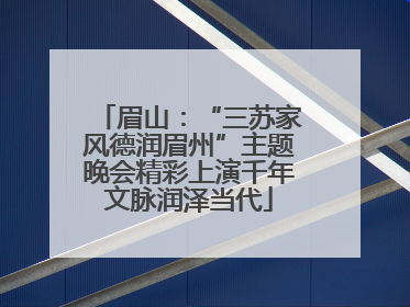 眉山：“三苏家风德润眉州”主题晚会精彩上演千年文脉润泽当代