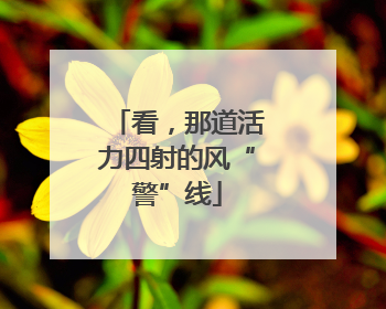 看，那道活力四射的风“警”线