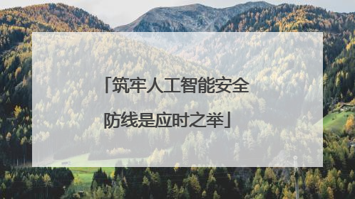 筑牢人工智能安全防线是应时之举