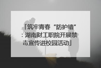 筑牢青春“防护墙”：湖南财工职院开展禁毒宣传进校园活动