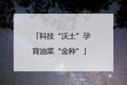 科技“沃土”孕育油菜“金种”