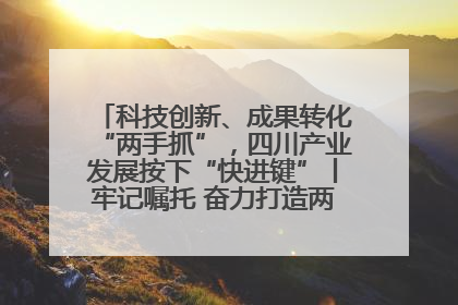 科技创新、成果转化“两手抓”，四川产业发展按下“快进键”丨牢记嘱托 奋力打造两高地两基地一屏障