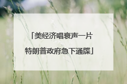 美经济唱衰声一片 特朗普政府急下通牒
