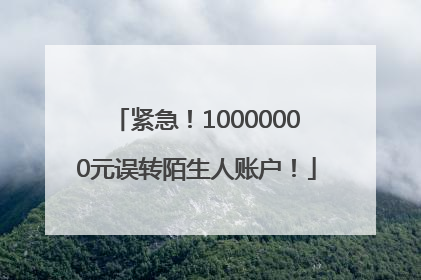 紧急！10000000元误转陌生人账户！