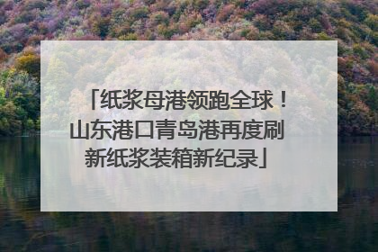 纸浆母港领跑全球！山东港口青岛港再度刷新纸浆装箱新纪录