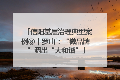 信阳基层治理典型案例⑧｜罗山：“微品牌”调出“大和谐”