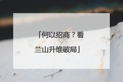 何以招商？看兰山升维破局