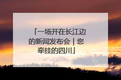 一场开在长江边的新闻发布会｜您牵挂的四川