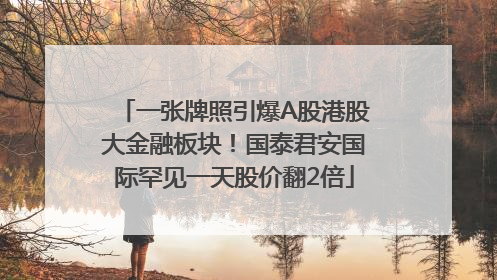 一张牌照引爆A股港股大金融板块！国泰君安国际罕见一天股价翻2倍