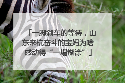 一脚刹车的等待，山东来杭奋斗的宝妈为啥感动得“一塌糊涂”