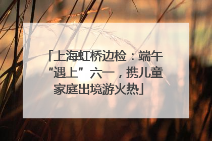 上海虹桥边检：端午“遇上”六一，携儿童家庭出境游火热