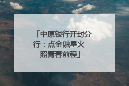 中原银行开封分行：点金融星火 照青春前程