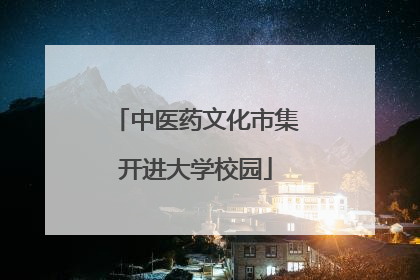中医药文化市集开进大学校园