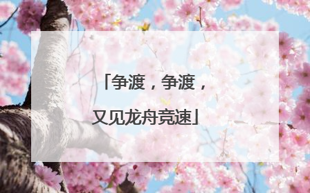 争渡，争渡，又见龙舟竞速