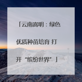 云南嵩明：绿色优质种苗培育 打开“缤纷世界”