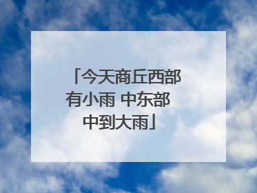 今天商丘西部有小雨 中东部中到大雨
