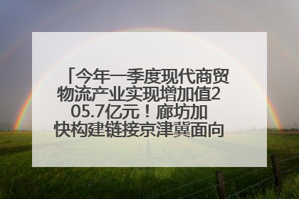 今年一季度现代商贸物流产业实现增加值205.7亿元！廊坊加快构建链接京津冀面向全世界的物流通道