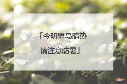 今明鹭岛晴热 请注意防暑