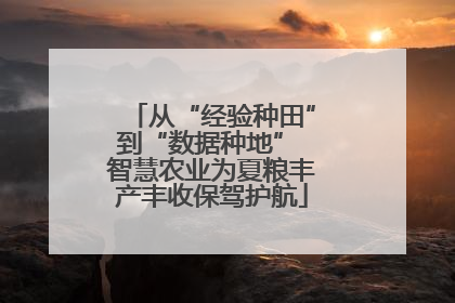 从“经验种田”到“数据种地” 智慧农业为夏粮丰产丰收保驾护航