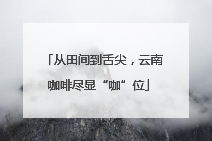从田间到舌尖，云南咖啡尽显“咖”位