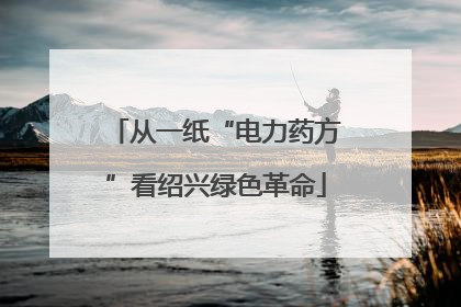 从一纸“电力药方”看绍兴绿色革命