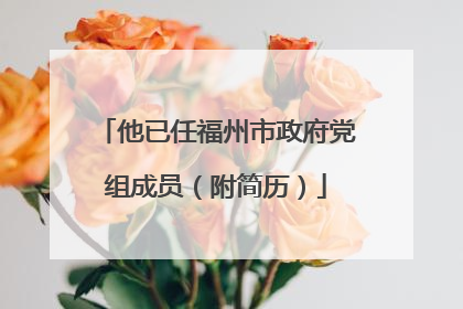 他已任福州市政府党组成员（附简历）