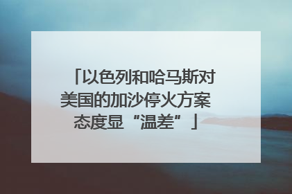 以色列和哈马斯对美国的加沙停火方案态度显“温差”