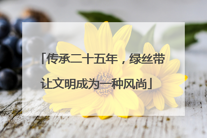 传承二十五年，绿丝带让文明成为一种风尚