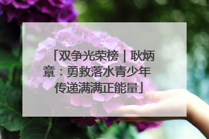 双争光荣榜｜耿炳章：勇救落水青少年 传递满满正能量