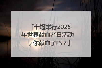 十堰举行2025年世界献血者日活动，你献血了吗？