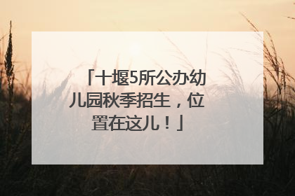 十堰5所公办幼儿园秋季招生，位置在这儿！