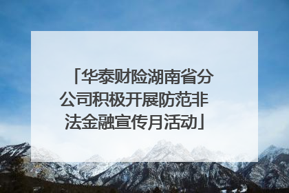 华泰财险湖南省分公司积极开展防范非法金融宣传月活动